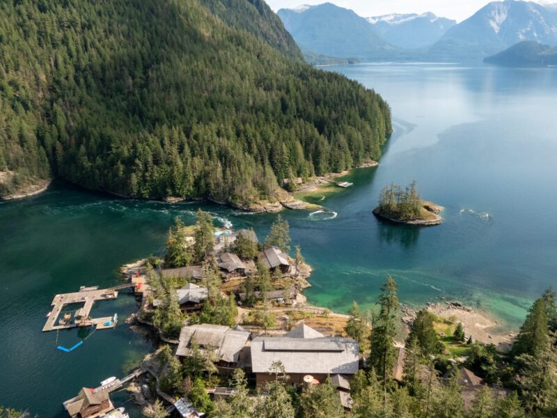 Aerial,View,Of,Summer,Camp,,Inlet,In,British,Columbia,,Canada