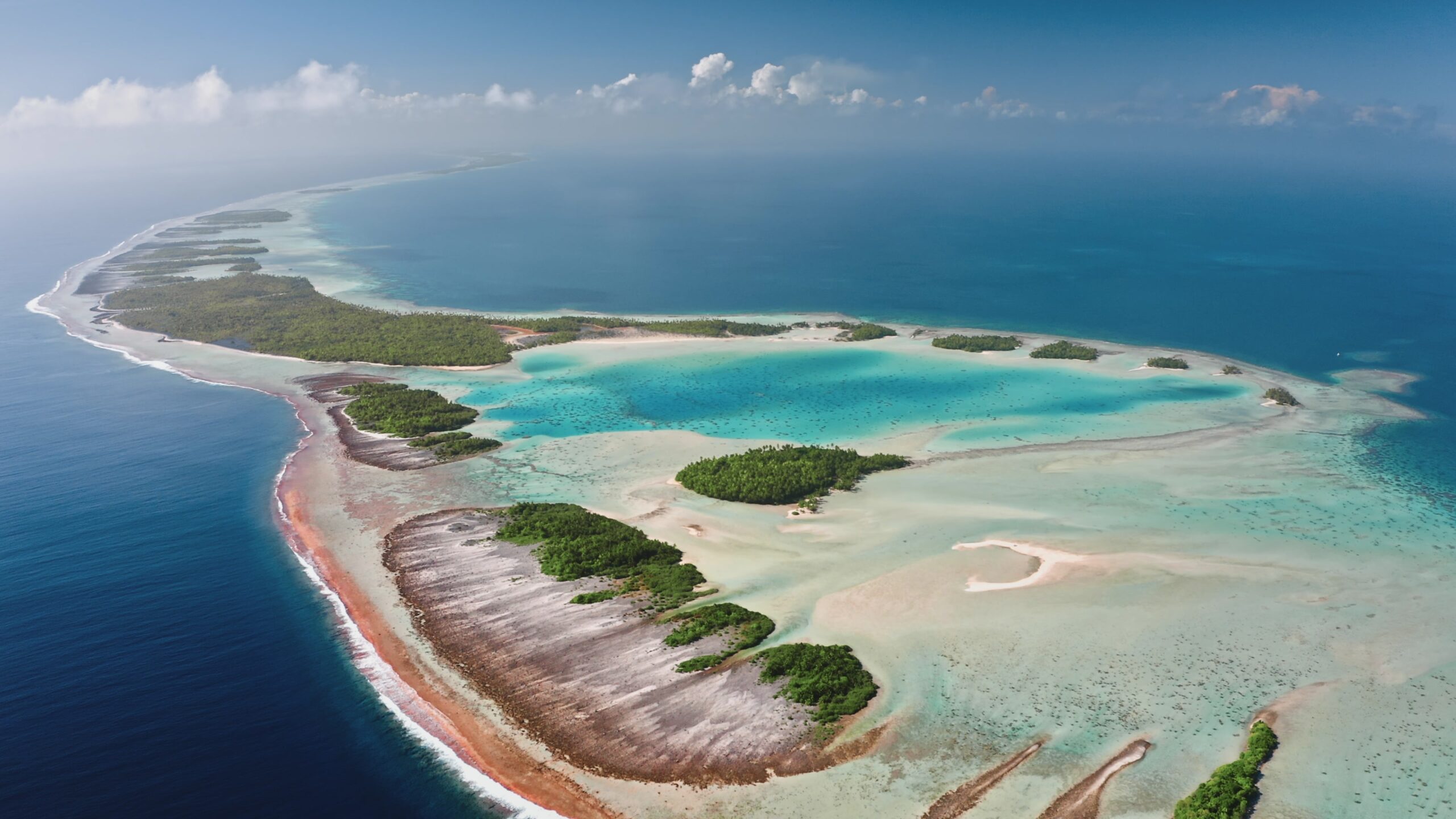 French,Polynesia,,Rangiroa,Island:,Aerial,View,Of,Largest,Atoll,In