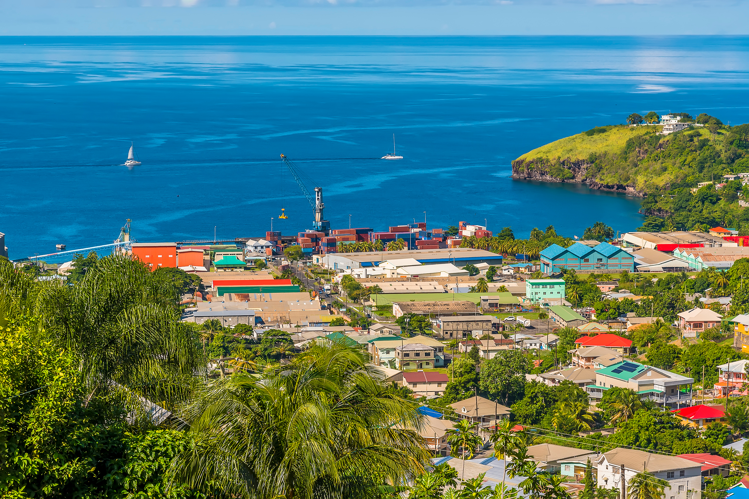 A,View,Looking,Down,On,Kingstown,And,The,Harbour,In