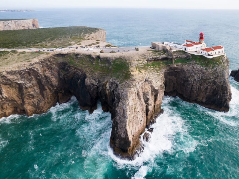 Dramatic,View,Of,The,Lighthouse,On,High,Cliffs,And,Strong