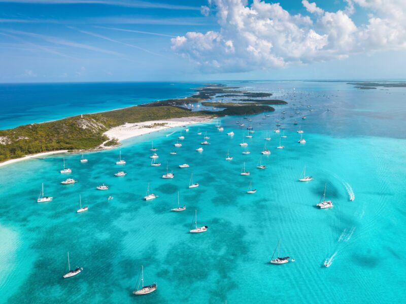Aerial,View,Of,The,Numerous,Moored,Sailboats,And,Yachts,At