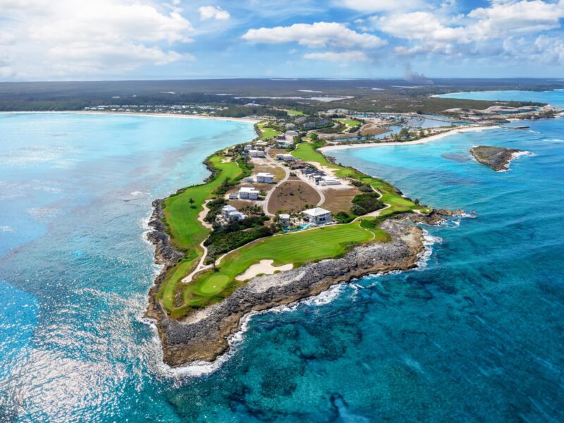 Aerial,View,Of,The,Beautiful,Emerald,Bay,At,Great,Exuma