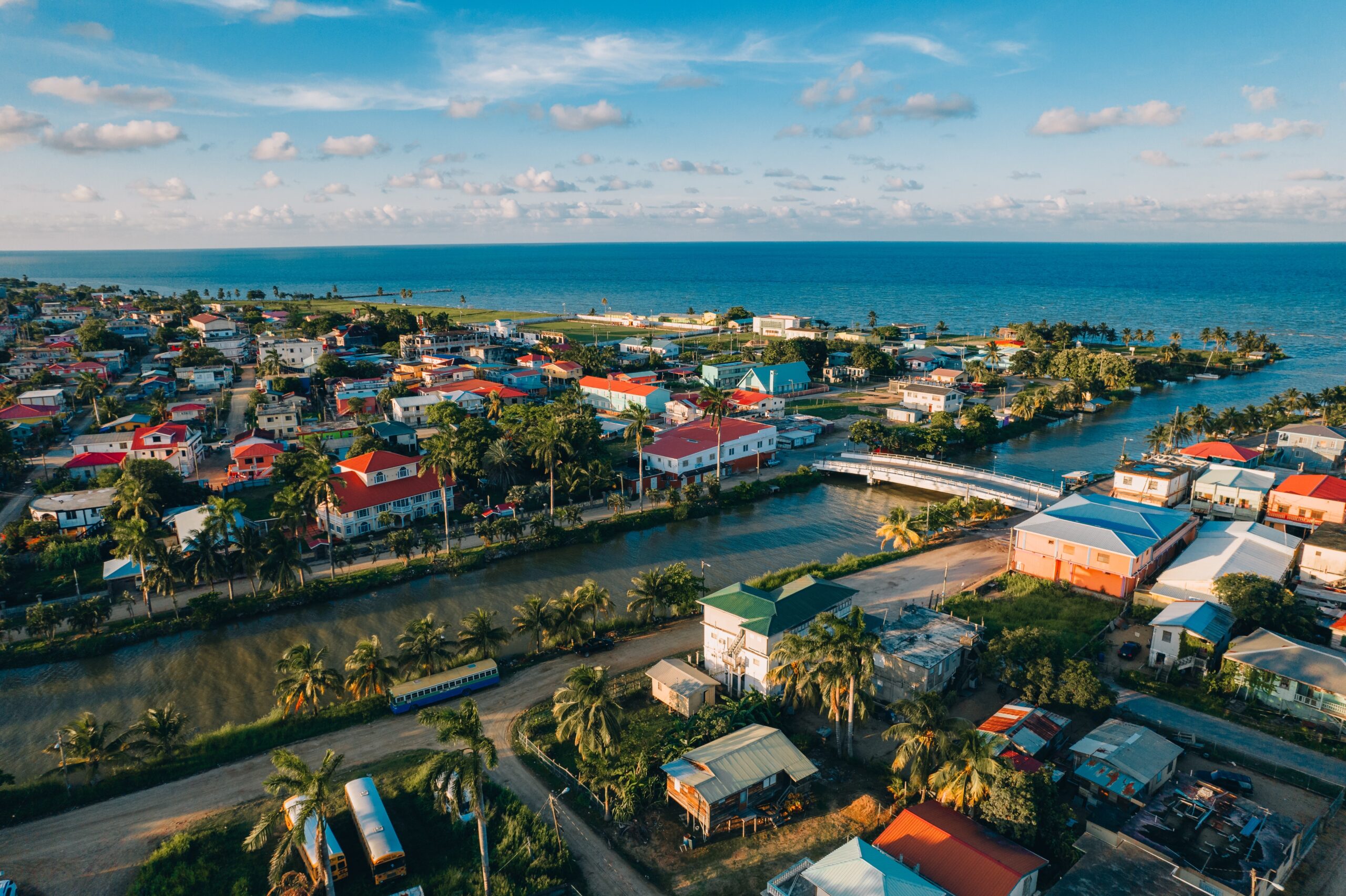 Aerial,Photos,Of,The,Coastal,Garifuna,Town,Of,Dangriga,,Stann