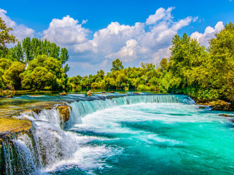 Manavgat,Waterfall,In,Turkey.,It,Is,Very,Popular,Tourist,Attraction.