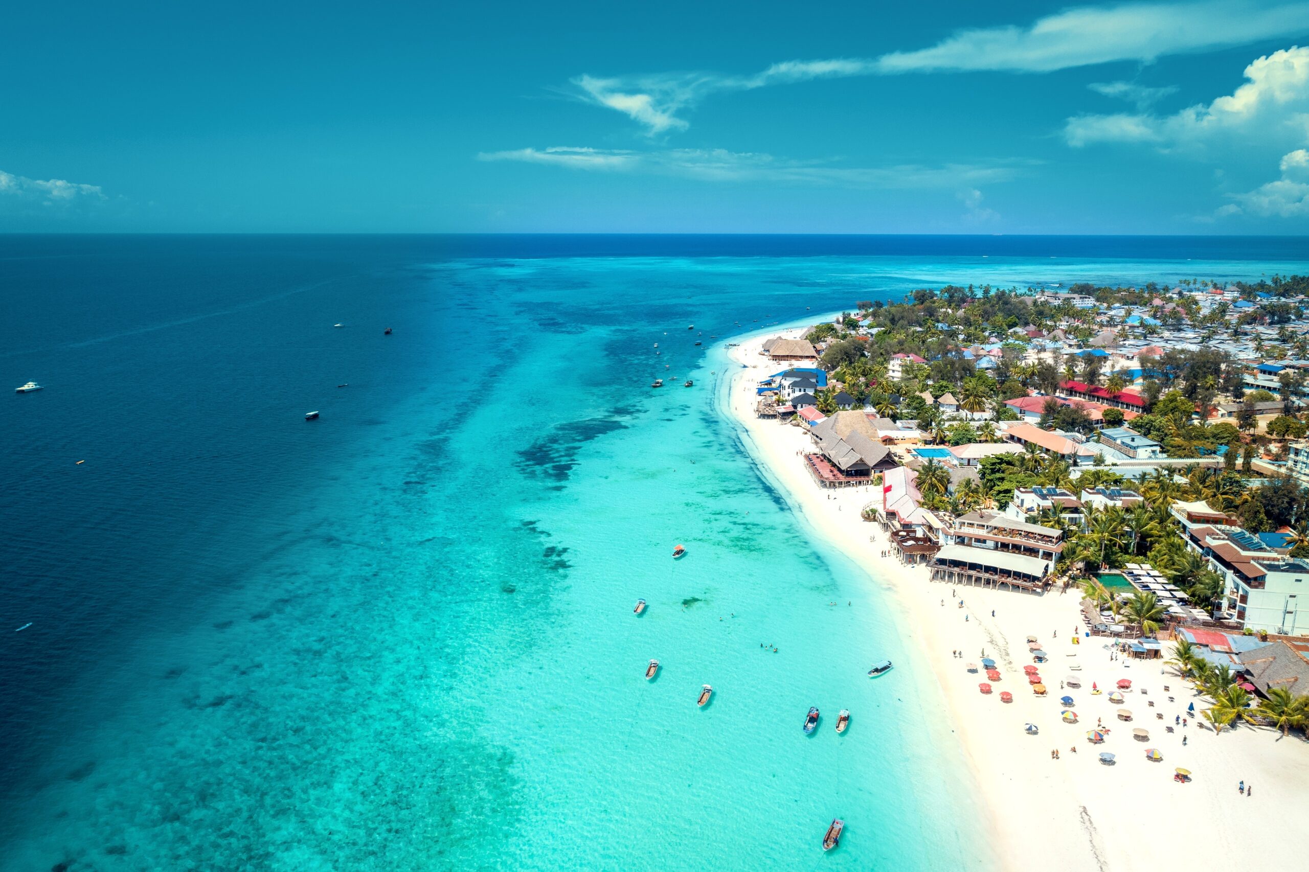 Aerial,View,Of,Nungwi,Beach,In,Zanzibar,,Tanzania,With,Luxury