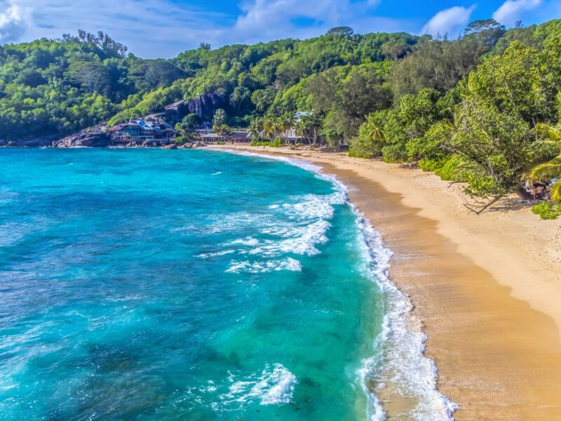 Aerial,View,Of,Takamaka,Beach,In,Mahe,Island,,Seychelles
