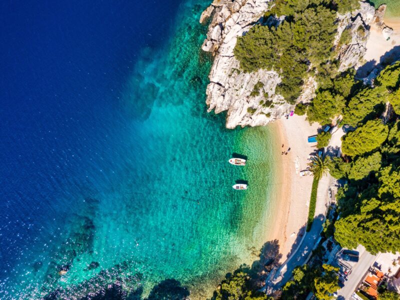Amazing,Aerial,View,Of,The,Beautiful,Podrace,Beach,In,Brela,