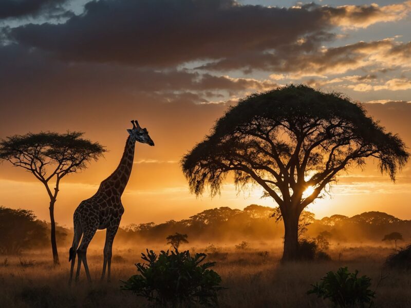 A,Natural,View,Of,A,Giraffe,In,The,Jungle
