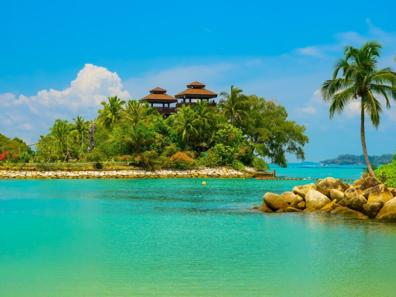 View,Of,The,Beautiful,Beach,In,Sentosa,Island,,Singapore.