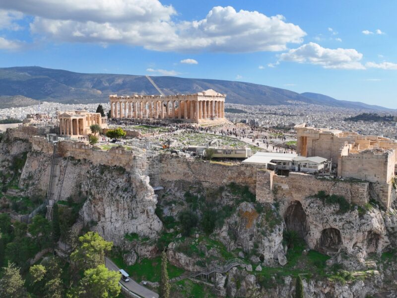 Aerial,Drone,Photo,Of,Iconic,Acropolis,Hill,And,The,Parthenon