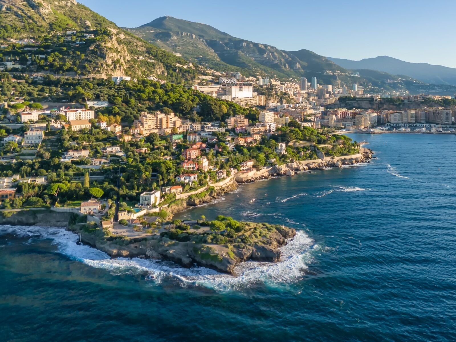 Aerial,View,Of,The,French,Riviera,Coastline,Between,Nice,And